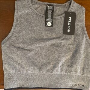 Peloton Gray Heather Seamless Crop Tank